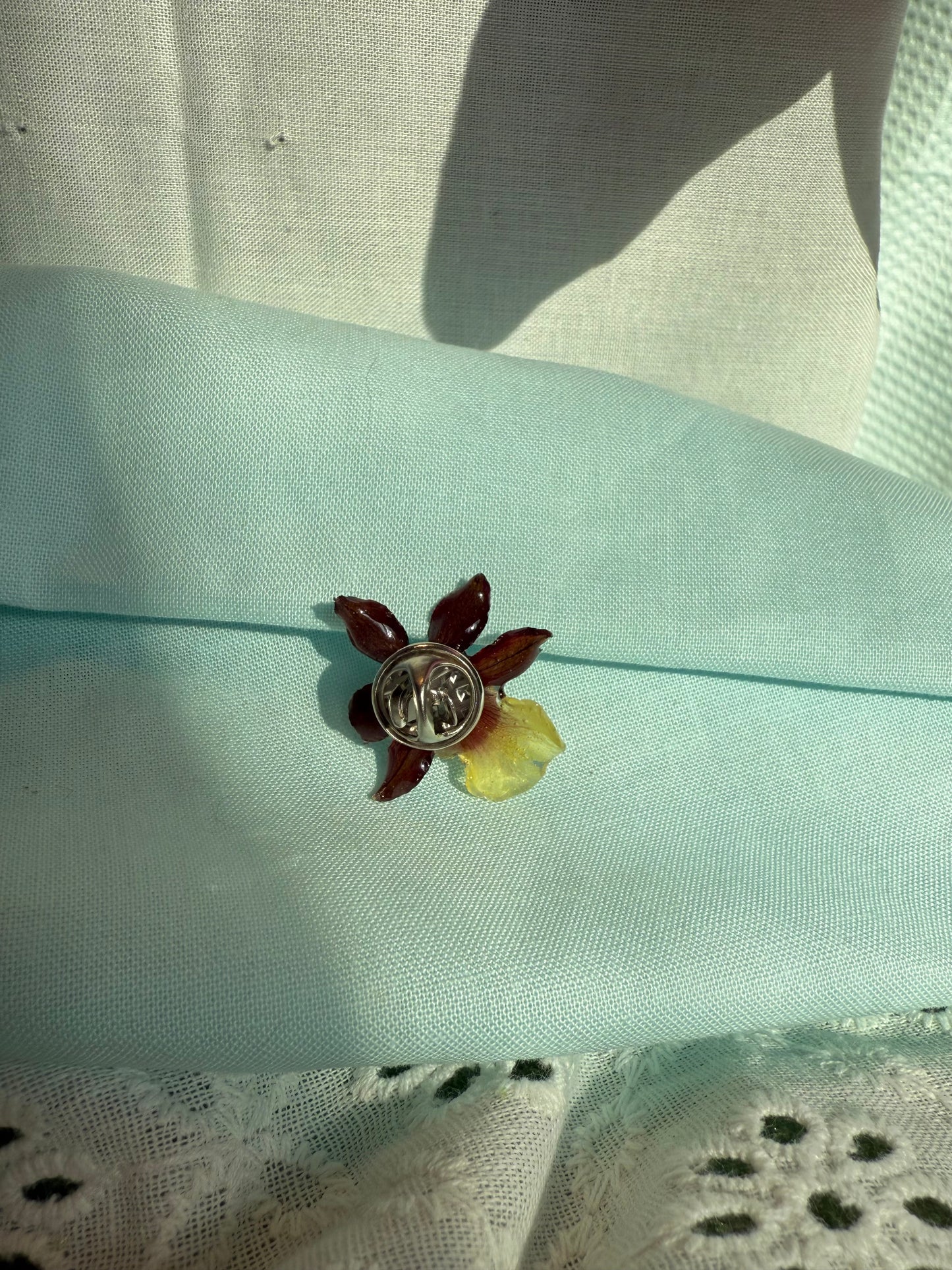 Exotic orchid pin