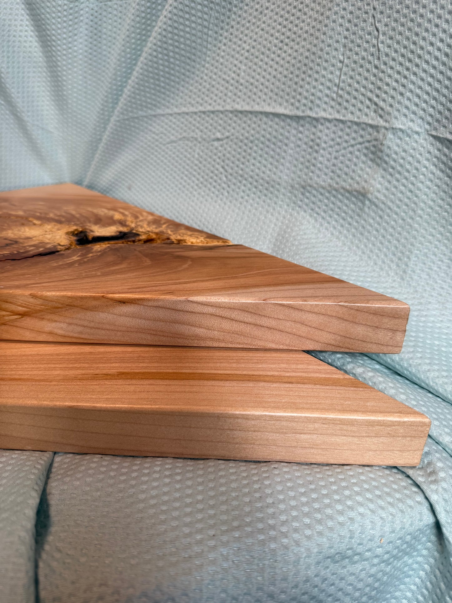 Set of 2, maple corner shelves