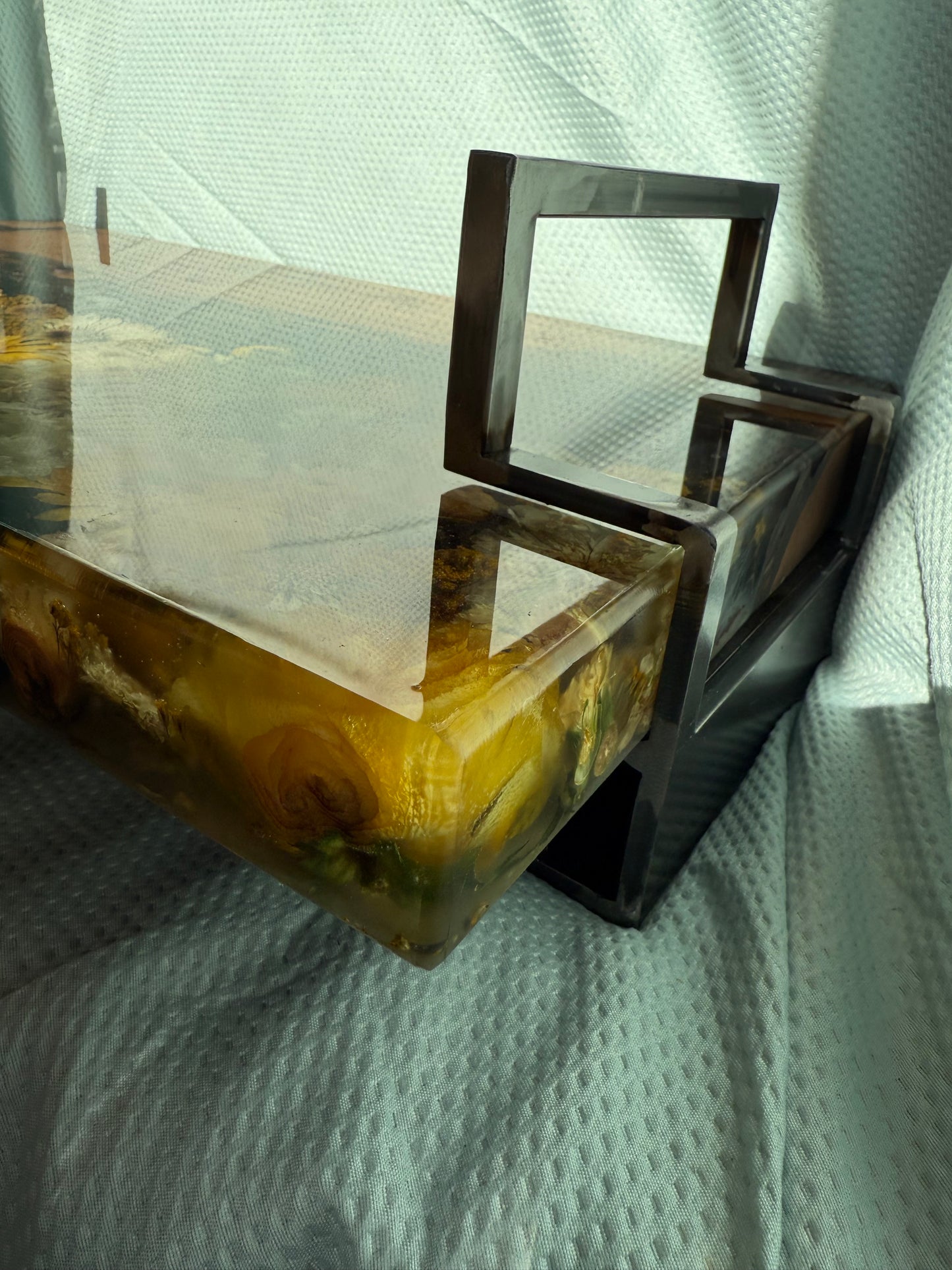 Beehive, epoxy table